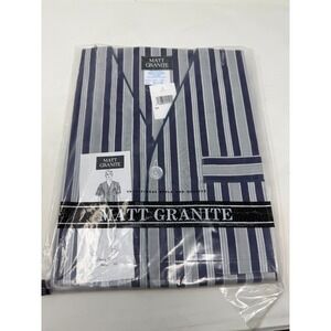 Vtg‎ Matt Granite Pajama Set Mens Medium Striped Short Sleeve NIP 555-245
